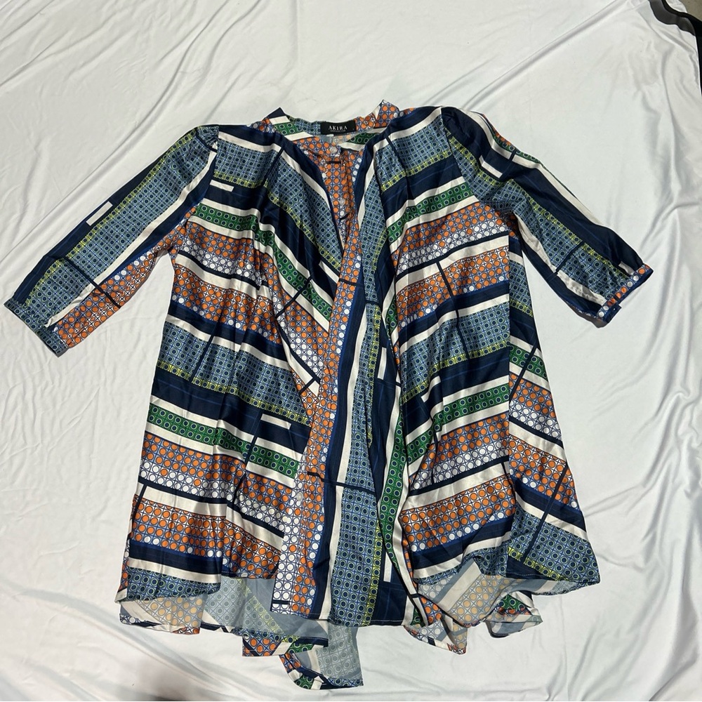 AKIRA Blue Green Casual Dolman Sleeve Dress